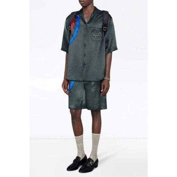 NWT Gucci 'Gucci Band' bowling shirt Size 44 - Picture 2 of 15